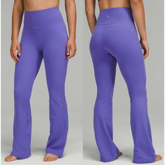 (4) $128 Lululemon Groove Super-High-Rise Flared Pant Nulu Charged Indigo - Picture 1 of 6